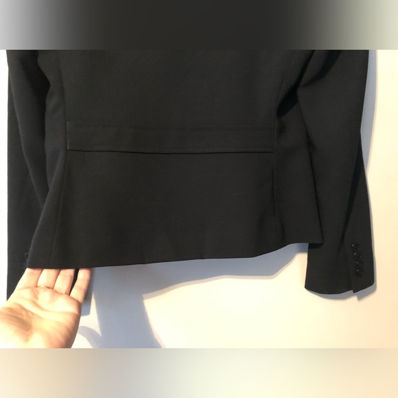 Lauren Ralph Lauren 100% Wool Blazer 6 Black Career Velvet Collar Logo Buttons - Picture 10 of 14